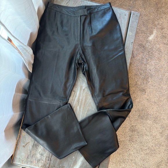 Vintage Black Leather bootcut Pants